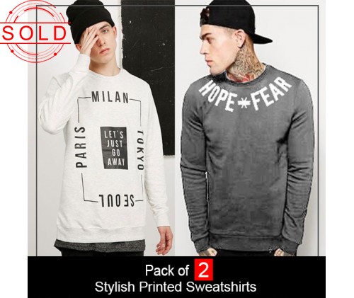 Pack of 2 Stylish Printed Sweatshirts